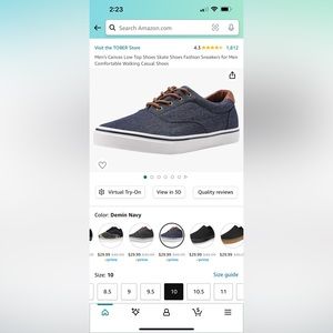 Men’s Blue Canvas Tober Sneakers